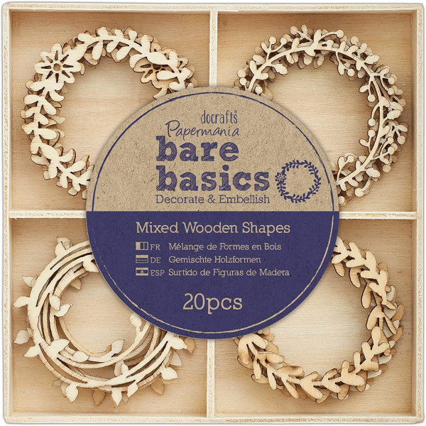 Набор деревянных элементов "Деревянные веночки", 4 штук (1/5 набора) (Papermania)