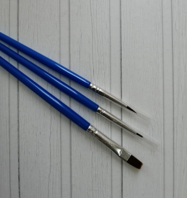 Набор художественных кистей для рисования по номерам, Нейлон, 3 шт. (#1, #00, #000)