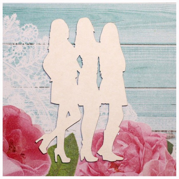 Фигура из чипборда из коллекции "Подружки" Три подруги (силуэт) (Россия)  