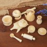 Набор миниатюрной деревянной посуды, цвет Натуральный, 11 предметов