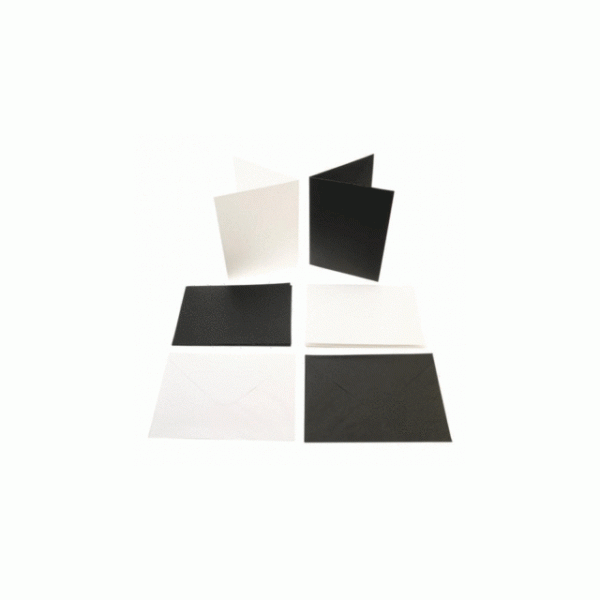 Заготовка для открытки с конвертом, цвет Белый/Черный, по выбору, 10.5*14.8 см, 1 штука (Papermania)