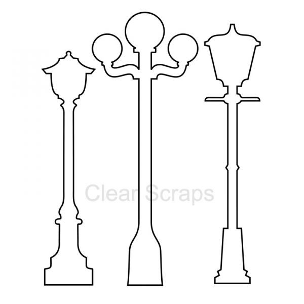 Набор акриловых фигурок "Фонари", 3 штуки (Clearscraps)