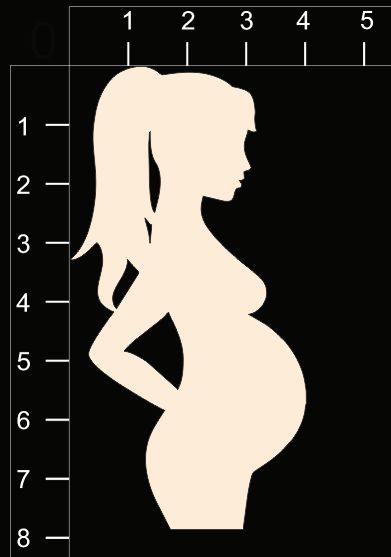 Фигурка из чипборда "Беременная (с "хвостиком")"