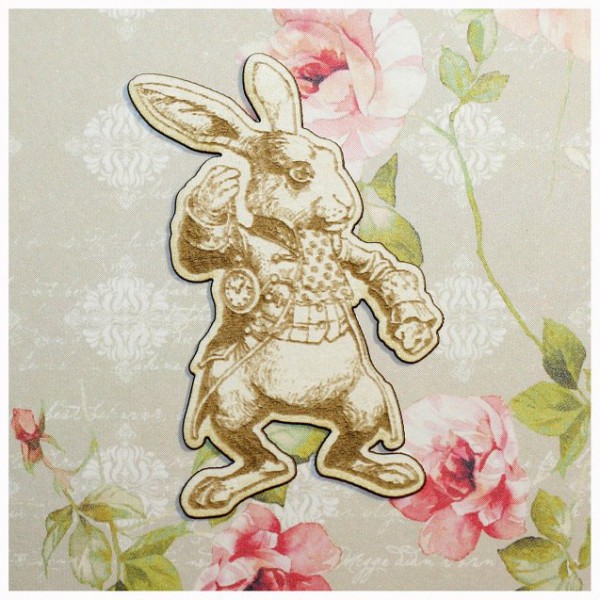 Фигурка из чипборда из коллекции "Алиса в Стране чудес" Кролик с часами (с гравировкой) (Россия)