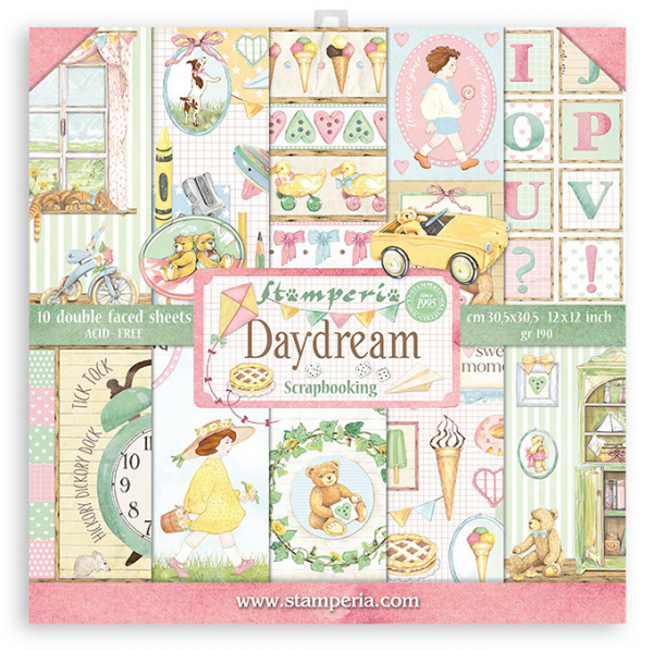 Набор бумаги 15*15 см из коллекции "Daydream", 10 листов (Stamperia)