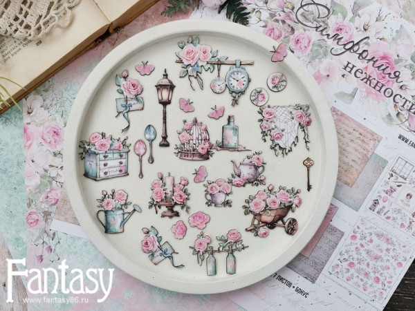 Набор высечек #1 из коллекции Симфония нежности, толщина картона 1 мм (Fantasy)