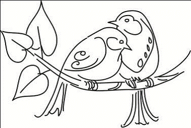 Штамп "Птички на ветке"