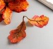 Декоративные листья дуба на веточке, 10 см, цвет Красно-жёлтый (Астра)