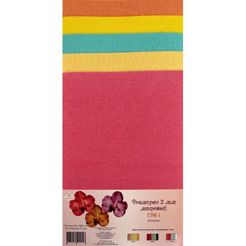 Фоамиран Махровый А4, 2 мм, Ассорти Пастельное, 5 листов (Мир Рукоделия) 