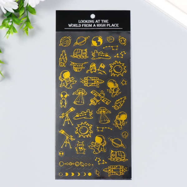 Набор ацетатных наклеек "Открытый космос", 1 лист (Китай)