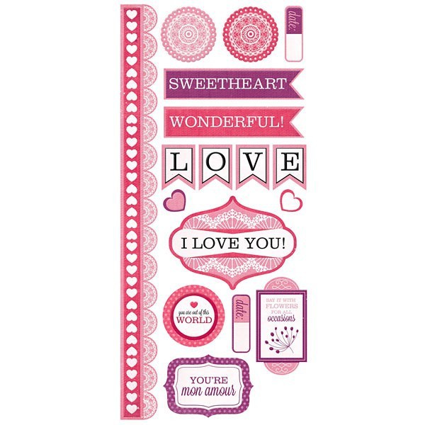 Набор тисненых стикеров из коллекции Crazy For You (WeRMemoryKeepers)  