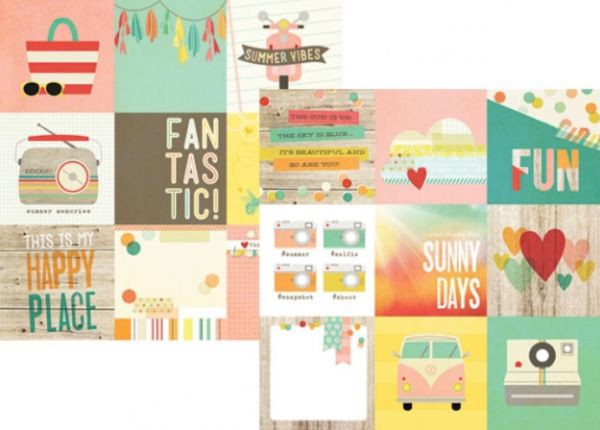 Бумага из коллекции Summer Vibes "Selfie" (для разрезания) (Simple Stories) 