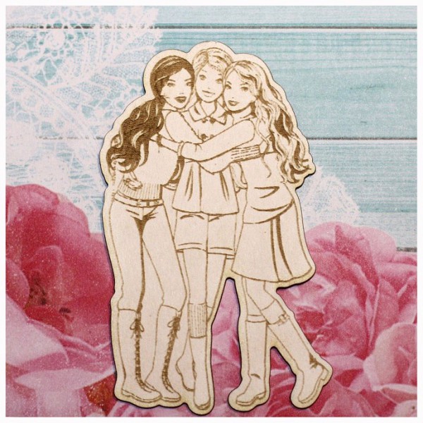 Фигура из чипборда из коллекции "Подружки" Три подруги (с лазерной гравировкой) (Россия)  