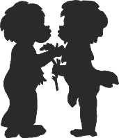 Фигурка из чипборда "Мальчик и девочка", коллекция "Дети" (By Mama Yaga, Россия) 