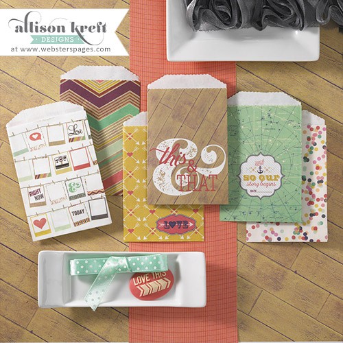 Бумажные пакетики 7*10 см, 6 штук, из коллекции  Recorded (Webster's Pages) 