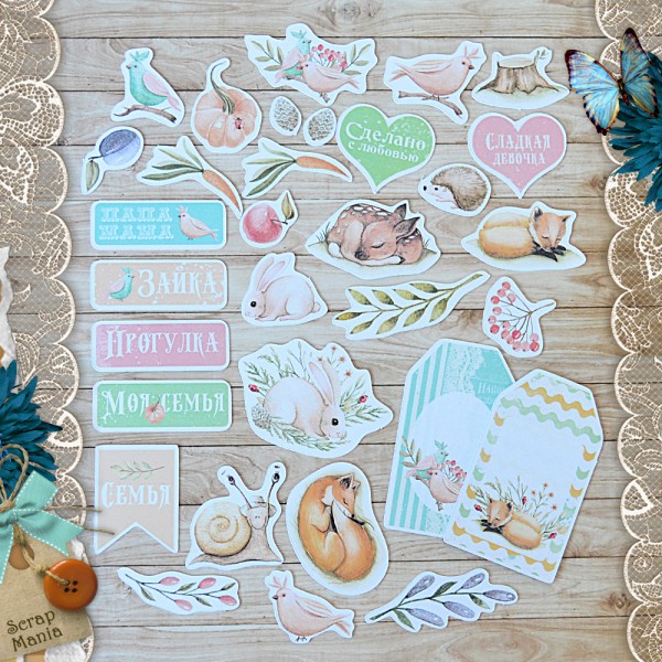 Набор высечек из коллекции "Лесное чудо", 63 штук (ScrapMania)