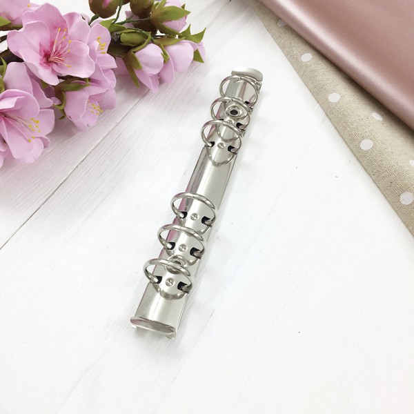 Суперхит! Кольцевой механизм на 6 колец, размер 22,5 (А5), D=25 мм, с креплением, цвет Серебро