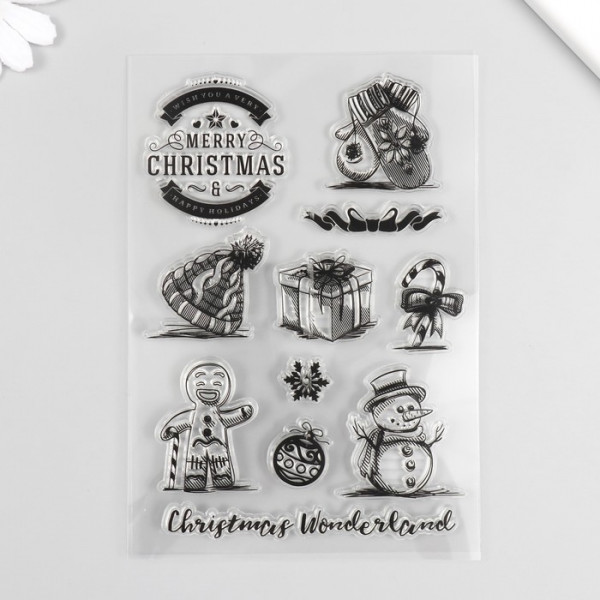 Набор силиконовых штампов "Чудесный новый год", 11 штук (Артузор)