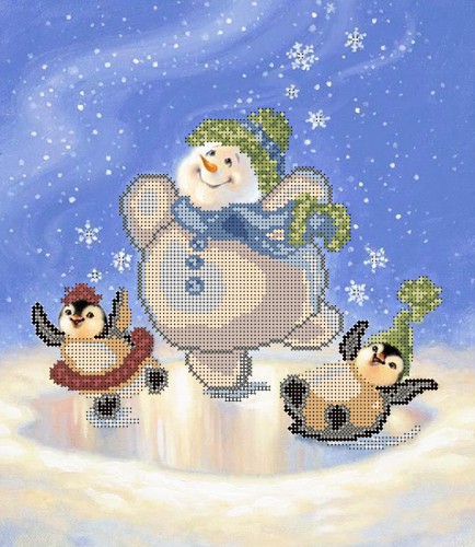 Схема для вышивания бисером Глурия "Зимние забавы", 26х30см