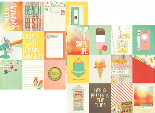 Бумага из коллекции Summer Vibes "Карточки" (для разрезания) (Simple Stories) 