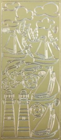 Контурные наклейки "Морская тема", цвет Золото (Scrapberry's)