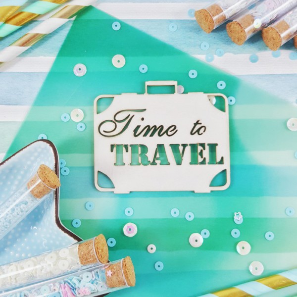 Надпись из чипборда "Time to travel" (Craftstory, Россия)