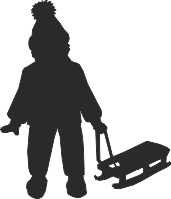 Фигурка из чипборда "Ребенок с санками", коллекция "Дети" (By Mama Yaga, Россия)  