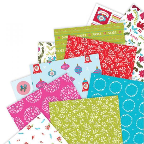 Набор бумаги A4, 1/2 набора (16 листов) из коллекции Folk Christmas (Papermania) 