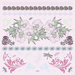  Стикеры из кардстока из коллекции Lavendar (Kaisercraft) 