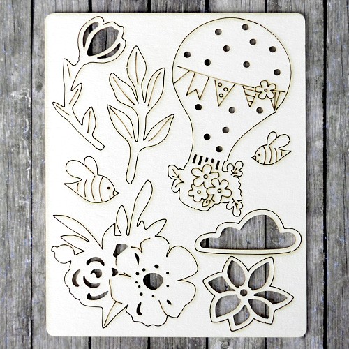 Набор чипборда из коллекции "Цветные мечты" Воздушный шар (ScrapMania)