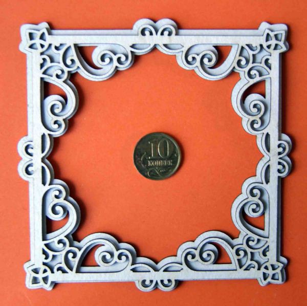 Фигура из чипборда "Рамочка уголковая двойная", 2 штуки в комплекте (By Mama Yaga, Россия) 