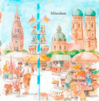 Салфетка 33*33 см "Мюнхен", 1 штука (IHR)  