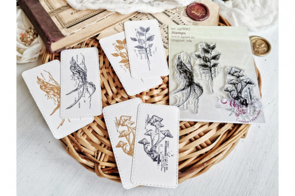 Набор силиконовых штампов "Ботанические зарисовки" (AgiArt) 