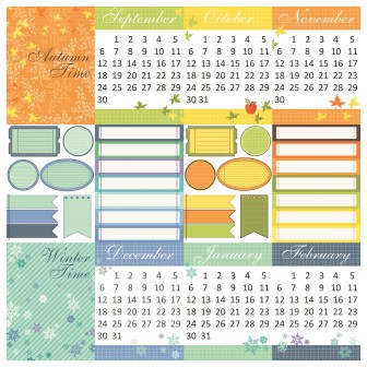 Бумага из коллекции "День за днём" для разрезания, Осень-Зима, англ.язык (Scrapberry's)  