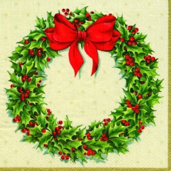 Салфетка 33*33 см "Венок на двери", 1 штука (IHR)    