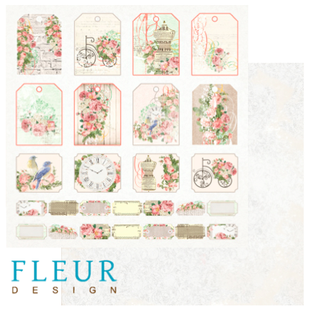 Бумага из коллекции Старый парк "Тэги" (для разрезания)(Fleur Design)