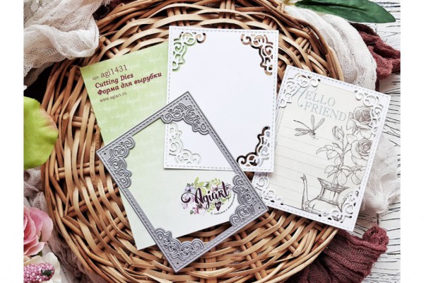 Нож для вырубки "Рамка-подложка для фото 7,5*10см Изящная" (Agiart, Россия) 