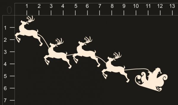 Фигурка из чипборда "Санта на оленях" (By Mama Yaga, Россия) 