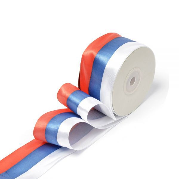 Лента атласная "Триколор", ширина 50 мм, 1 ярд (91 см) 