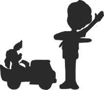 Фигурка из чипборда "Мальчик с машинкой", коллекция "Дети" (By Mama Yaga, Россия) 