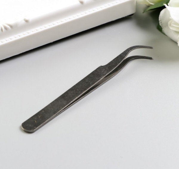 Пинцет изогнутый для рукоделия, металлический (Китай)