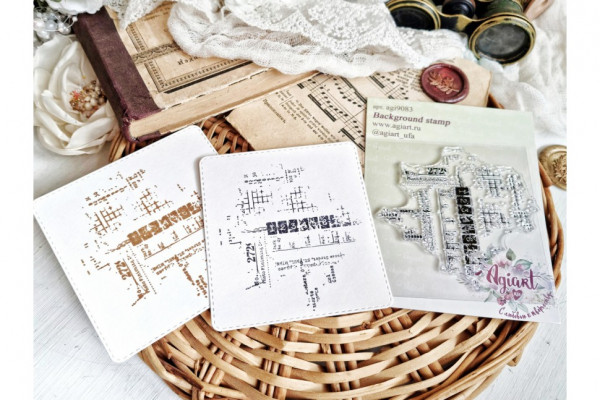 Штамп силиконовый фоновый "Хронология" (AgiArt)  