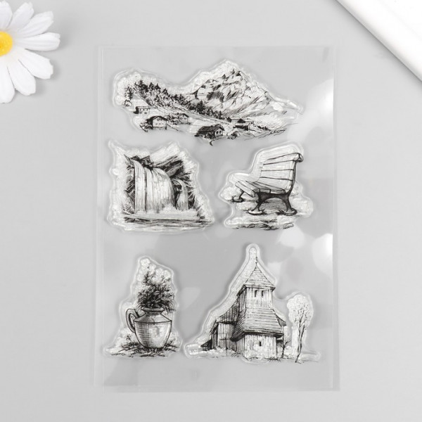 Набор силиконовых штампов "Горный пейзаж", 5 штук (Артузор)