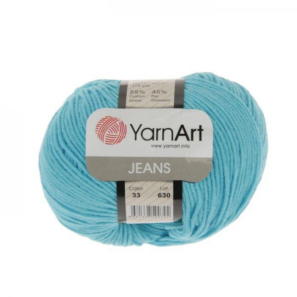 Пряжа YarnArt Jeans для вязания амигуруми, 50 г, 160 м, цвет Бирюза