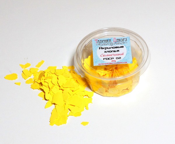 Акриловые хлопья, цвет Солнечный, 20 г (Фабрика декору, Украина) 