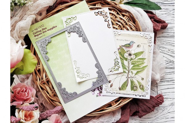 Нож для вырубки "Рамка-подложка для фото 9*13 см Изящная" (Agiart, Россия)  