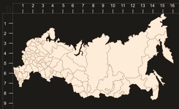 Фигура из чипборда "Россия" (карта) из коллекции География