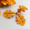 Декоративные листья дуба на веточке, 10 см, цвет Желтый (Астра) 