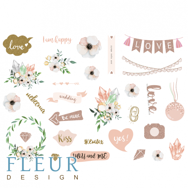 Бумага для разрезания из коллекции "Скажи "Да"", формат А4 (FLEUR design)