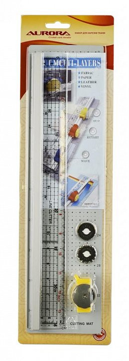 Набор для резки бумаги и ткани (резак компактный), 3 вида резки (Aurora)